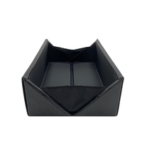 Plateau à bijoux en cuir PU Crocodile noir, boîte de rangement de bijoux à Double porte
