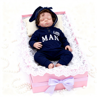 Poupée en silicone Reborn Baby Brown Dark Cute Curly Boy Reborn Doll Simulation Doll Reborn Toddler Dolls Boy de 18 pouces