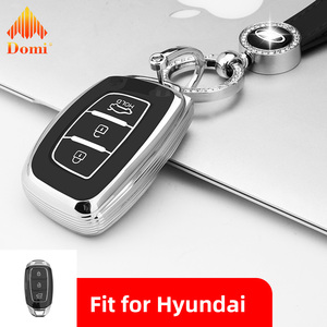 Funda para Llave de Coche DM Silver Edge, Funda Protectora Duradera para Llave de Coche, Funda para Llave de Coche Remota para <span class=keywords><strong>Hyundai</strong></span> Sonata <span class=keywords><strong>Tucson</strong></span> Elantra Verna - Product Image 1
