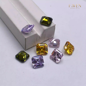 <span class=keywords><strong>H</strong></span>.WEN Diamante Suelto de Moissanita con Corte Asscher Multicolor de 8-11mm para Joyería - Product Image 1