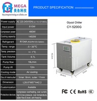 Refroidisseur portable de glycol avec pompe et plage de capacités PLC de 100L à 5000L