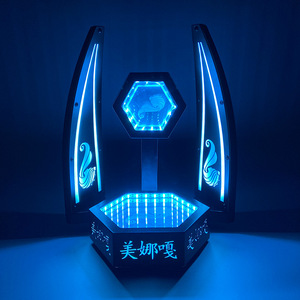 Exhibidor de Acrílico con Iluminación LED Azul Hielo para Botellas de Vino, Cócteles, Champán, KTV y Bares - Product Image 1