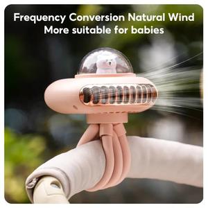 CYKE bébé poussette <span class=keywords><strong>dessin</strong></span> <span class=keywords><strong>animé</strong></span> poulpe ventilateur silencieux sans lame avec ventilateur USB portable à 4 vitesses, variable et rechargeable 2000mAh DQ217 - Product Image 3