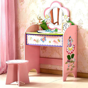 Ensemble de vanité pour enfants avec grand tiroir miroir tabouret beauté maquillage table et chaise autres meubles pour enfants - Product Image 1