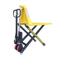 Chariot à palettes manuel à levage élevé avec cadre en acier durable et protection contre les surcharges, chariot à palettes à ciseaux pour la manutention en usine