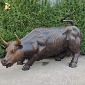 Scultura Toro in Bronzo a Grandezza Naturale, Statua Toro di Wall Street per Esterni, Grande Scultura Animale in Bronzo - Product Image 2