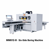 Mesin Router CNC Enam Sisi Dua Spindel MM612-B dengan Komponen Inti PLC / Pusat Pengeboran Otomatis untuk Produksi Kabinet