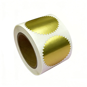 Autocollants en papier doré rond personnalisés de luxe, rouleau d'étiquettes adhésives, logo d'entreprise, petits emballages, autocollants de logo - Product Image 1