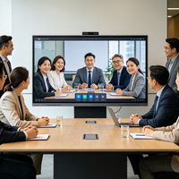 Pizarra Interactiva 4K de 65/75/86 Pulgadas con Cámara Integrada de 48MP, Pantalla Táctil de 20 Puntos, Zoom, Compatible con Microsoft Teams, Reuniones Remotas