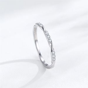 Bague fine en argent S925 motif nœud vent froid pour femme, tendance et polyvalente, utopique, de niche, empilable, pour le doigt - Product Image 5