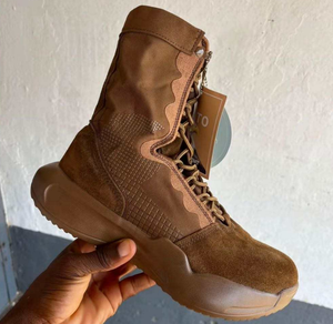 Botas de combate TSB23 BAT Coffee Brown Classic, superligeras, de cuero vacuno tipo gamuza, transpirables, para verano, con cremallera lateral, de movimiento rápido. - Product Image 6