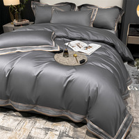 Ensemble de couette (duvet) en bambou biologique 100% de luxe, 300TC, doux comme de la soie, drap-housse en bambou biologique 100%, ensemble de draps