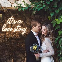 Neonawall - C'est une histoire d'amour - Lumière néon décorative pour mariage, anniversaire, décoration murale, enseigne néon pour la maison, le bar, l'hôtel