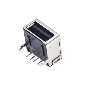 Connecteur USB 2.0 Type-A femelle entièrement blindé, 90 °   Conception de broche à angle droit pour un montage sécurisé sur circuit imprimé, isolateur noir - Product Image 3