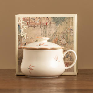 Taza de oficina cubierta Beige, que muestra estética oriental elegante pero divertida, admite personalización - Product Image 5
