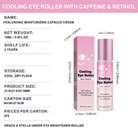 Crème Éclaircissante Naturelle pour les Yeux OEM/ODM avec Céramide et Caféine - Bille Métallique Rafraîchissante - Format Voyage 15ml