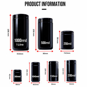 Custom Logo Black UV <b>Glass</b> <b>Jars</b> Child Resistant Plastic <b>Lids</b> Moisture Proof Storage Containers for 3.5g Dried Flower Tobacco - Product Image 6