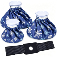 Sac de glace bleu réutilisable pour blessures, classique, anti-fuite, élastique, pour cheville, genou, coude, visage, traitement par le froid et la chaleur