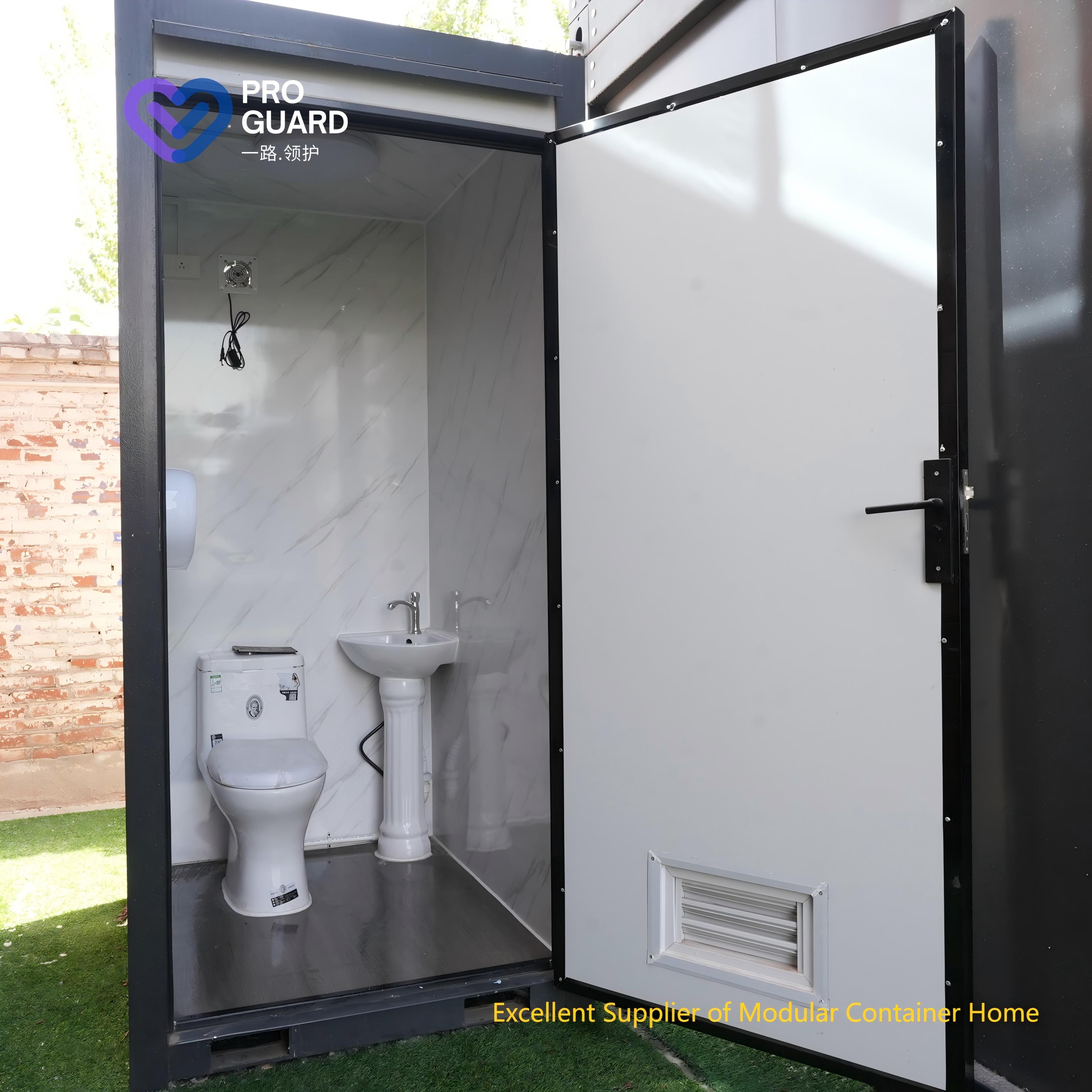 Custom 10-Foot Mobile Outdoor Portable Public Toilet Prefabricated Quick-Assembling Modern Design Durable Easy Installation 2