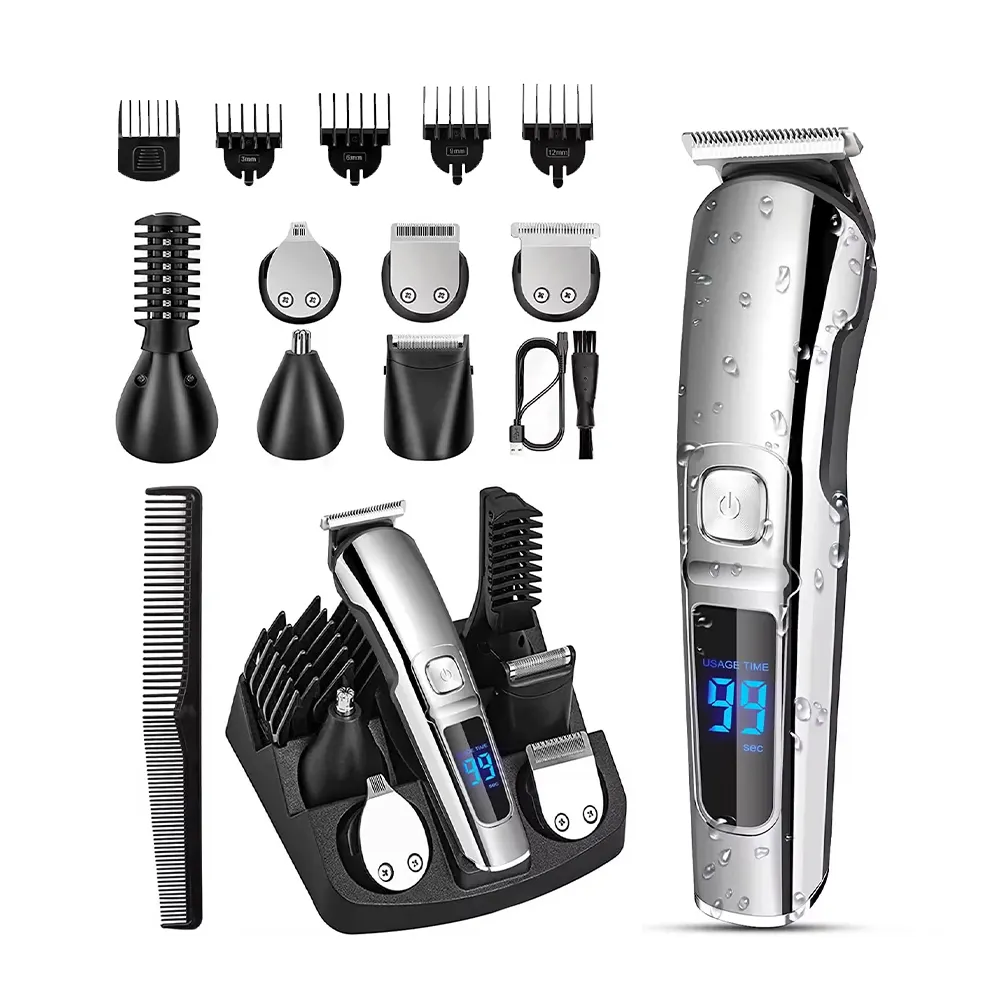 2024 New Electric Rechargeable Hair Trimmers for Men Hair Cut Grooming Set