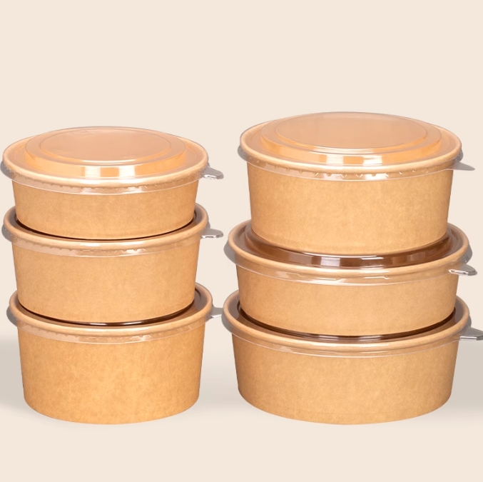 Disposable Wholesale 8oz-32oz PE Coated White Paper Bowl 1500ml Container Paper Cup Soup Cup Custom Logo Paper Plates Bowls