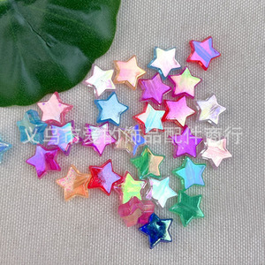 Cuentas acrílicas irregulares de color AB, iridiscentes, transparentes, accesorios de joyería DIY, cuentas redondas sueltas para manualidades y joyería. - Product Image 3