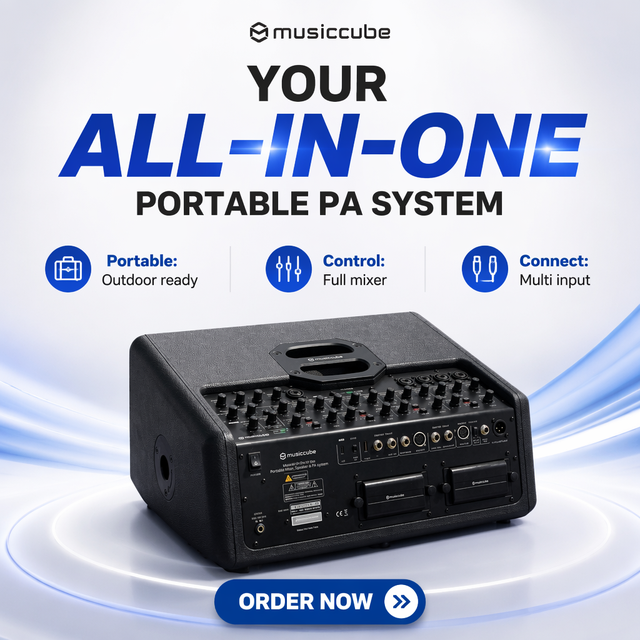 Musiccube T2 PRO Portable PA Speaker System Busking Speaker Professional Loudspeaker with DSP Bluetooth  Outdoor Indoor