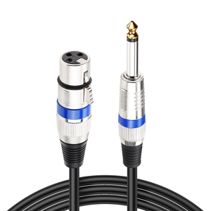 Câble coaxial tressé de 1 m (3,3 pi) pour microphone dynamique, <span class=keywords><strong>XLR</strong></span> mâle vers <span class=keywords><strong>jack</strong></span> stéréo TS <span class=keywords><strong>femelle</strong></span> 6,35 mm, avec gaine en PVC, pour HDTV et haut-parleurs - Product Image 5