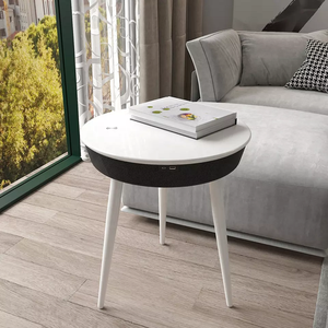 Sistema <span class=keywords><strong>de</strong></span> sonido Bluetooth <span class=keywords><strong>de</strong></span> alta calidad, carga inalámbrica tipo C, puertos USB, mesa auxiliar redonda - Product Image 4