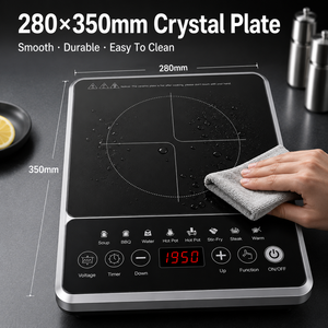Appareil de cuisine, plaque à induction, cuisinière à induction, grande puissance 1500W, cuisinière électrique commerciale, acier inoxydable KI02012 - Product Image 5