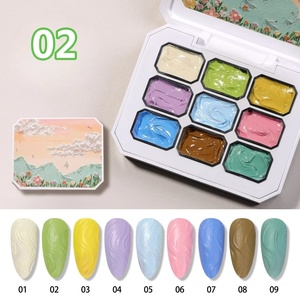 Gel de Pintura al Óleo Serie Macaron de 9 Colores, Pegamento para Uñas, Colores Brillantes, Textura Cremosa de Alta Saturación, Gel Fuerte y Duradero - Product Image 2