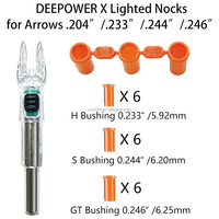 Embouts de flèches de tir à l'arc LED lumineux HT X avec numéros haute visibilité 204/233/244/246, bouchons H S GT et interrupteur marche/arrêt