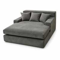 Canapé-lit modulaire inclinable en velours côtelé gris, chaise longue simple surdimensionnée convertible pour invités, idéal pour salon et hôtel