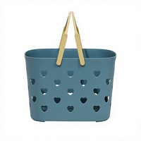 Panier de rangement multifonctionnel en plastique style rotin pour shampoing de salle de bain, organisateur pour douche
