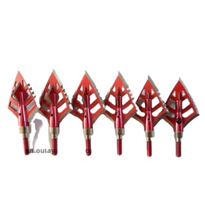 Bắn cung <span class=keywords><strong>Red</strong></span> Devil đầu rộng hai lưỡi săn bắn đầu mũi tên thép không gỉ đầu rộng nhôm mũi tên điểm - Product Image 5