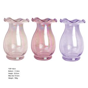 हस्तनिर्मित बहुकोशिकीय कला घर सजावट फूलों के वैसों के लिए रचनात्मक डिजाइन शादी ग्लास वेस - Product Image 2