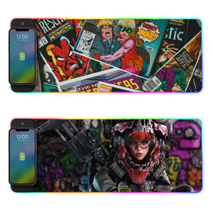 Miếng Lót Chuột Máy Tính Sạc Không Dây Chơi Game Rgb Miếng Lót Chuột Cao Su Chống Trượt Phát Sáng Nhiều Màu Thảm Bàn Phím Để Bàn Máy Tính Xách Tay - Product Image 6