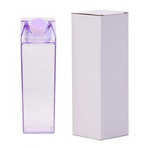 17Oz Cute Clear Eco-Friendly Milk Carton Shape Direct Drinking Leak-Proof <b>Water</b> <b>Bottle</b> for Outdoor Sports Travel <b>Camping</b> & Party - Product Image 2
