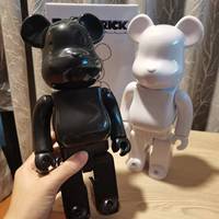 Figur Aksi Bearbrick400% Warna Solid PVC Mainan Dekoratif dan Interaktif Kualitas Bagus Aksesoris Hewan Kartun