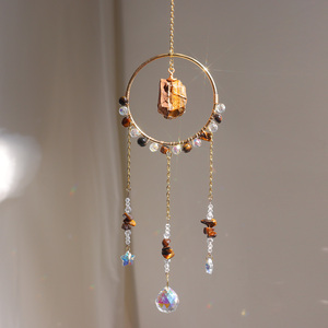 Cloche à vent suspendue en améthyste, attrape-soleil en cristal, décoration maison et jardin, décoration soleil et lune - Product Image 3