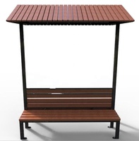 Bancs de parc Gavin en acier et bois composite extérieur jardin POD extérieur pergola en bois double banquette latérale