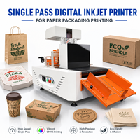Imprimante numérique jet d'encre haute vitesse à passage unique pour l'impression de sacs en papier, boîtes à pizza, carton et supports vierges pour gobelets en papier
