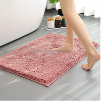 Benyi Carpet Chenille Bathmat 100% Polyester Yarn Dyed Anti Slip Stain Resistant Home Use Thin Rug