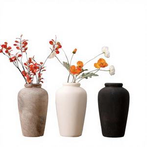 Jarrón de Cerámica Esmaltada para Mesa, Estilo Wabi-Sabi, Adorno Vintage para el Hogar, Arreglo de Flores Secas, Hecho a Mano, 8-16 Pulgadas, Furbish - Product Image 3