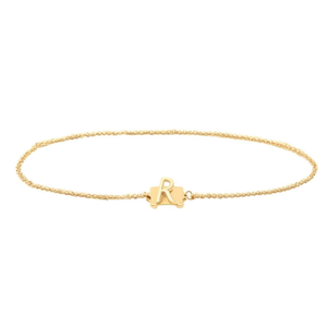 Bracelet en acier inoxydable 12x14cm avec pendentif lettre R plaqué or, bijou unisexe tendance, cadeau - Product Image 2