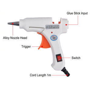 Pistola de Pegamento Caliente de 40W, Eléctrica, de Una Sola Temperatura, con Boquilla de Latón, para Manualidades y Uso Doméstico - Product Image 3