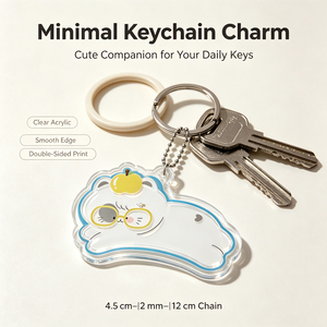 Minimal Acrylic Keychain <b>Charm</b> Cartoon Cat Clear Double Sided Print Irregular Shape Cute <b>Keyring</b> - Product Image 1