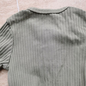 OEM personalizable bebé mameluco Onesie 95% bambú y 5% Spandex manga larga acanalado tejido de punto cierre de cremallera para la primavera - Product Image 4