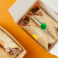 Boîtes alimentaires personnalisées pour restaurant, jetables, recyclables, avec lamination mate, pour tacos, à emporter, emballage à emporter