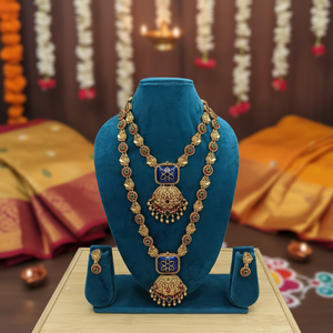 High Quality Traditional South <b>Indian</b> Temple Ethnic Brass Bridal Set Zircon Goddess Design Rose Gold Plated Wedding Engagement - Product Image 3
